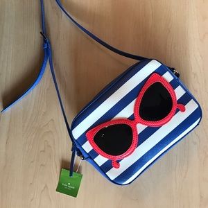 Kate Spade Striped Sunglasses Crossbody Purse